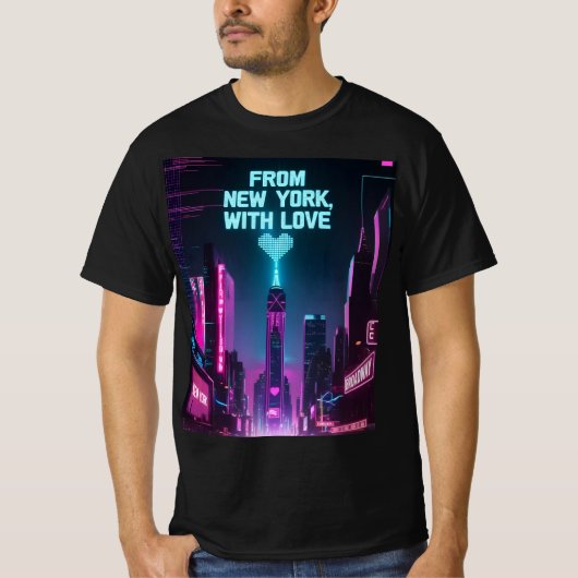 T-shirt De New York, avec amour - Skyline Mood (Devant)
