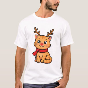 T-shirt de Noël avec un adorable renne chaton