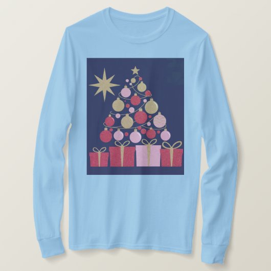 T-shirt de Noël bleu clair Luxe (Design devant)