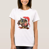 T-shirt de Noël Chouette bébé avec cadeau (Devant)
