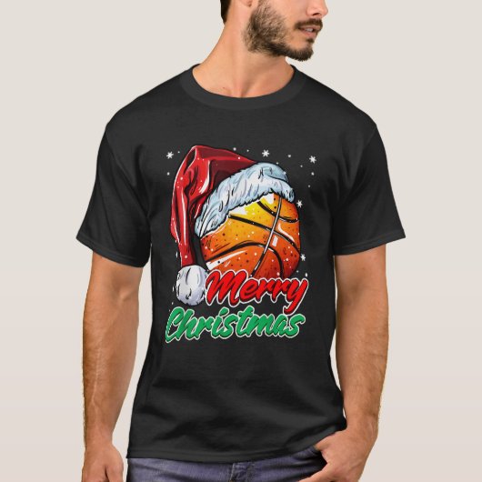 T-shirt de Noël de basket-ball (Devant)