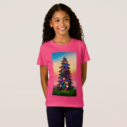 T-shirt de Noël de la fille (Devant entier)