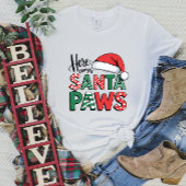 T-shirt de Noël de la mignonne Père Noël Paws