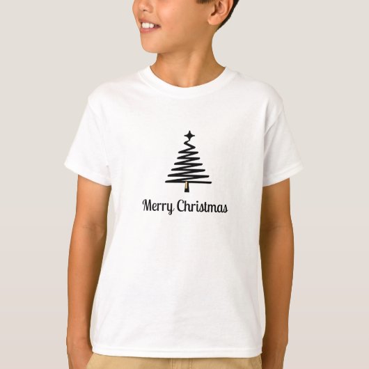 T-shirt de Noël de l'arbre noir (Devant)