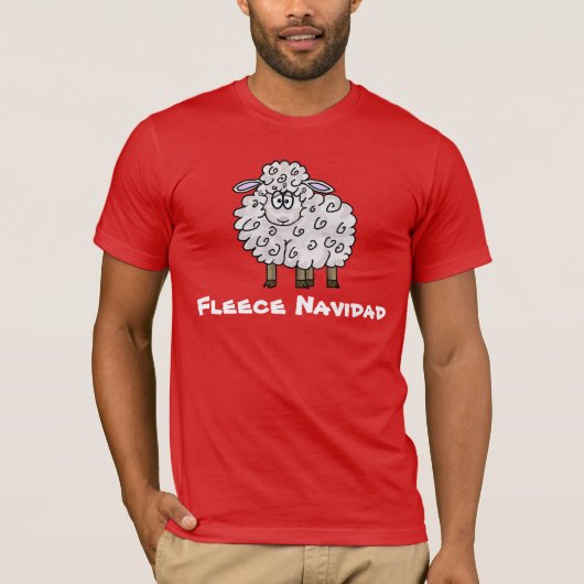 T-shirt de Noël de moutons de Navidad d'ouatine (Devant)