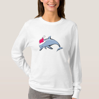 T-shirt de Noël de Père Noël de dauphin