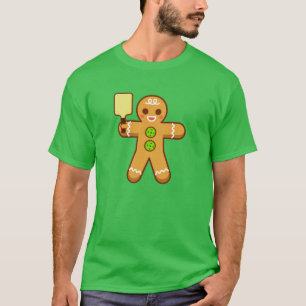 T-shirt de Noël de Pickleball - Gingerbreadman
