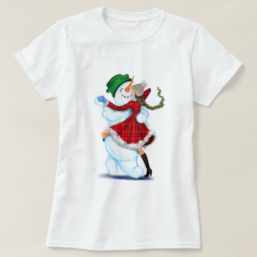 T-shirt de Noël des danseurs de neige et de filles (Design devant)