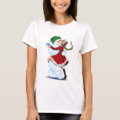 T-shirt de Noël des danseurs de neige et de filles (Devant)