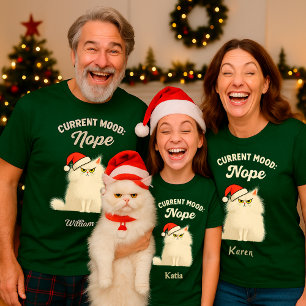 T-shirt de Noël drôle de chat grincheux – Nom pers