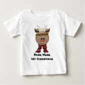 T-shirt de Noël du bébé de renne ęr (Devant)