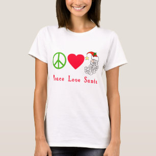 T-shirt de Noël du père noël d'amour de paix