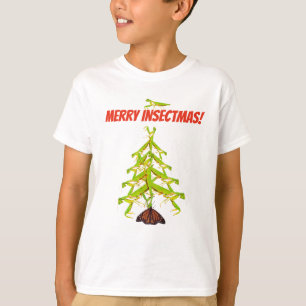 T-shirt De Noël étrange d'arbre de mante de prière badi