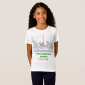 T-shirt de Noël familial - Cosy Winter Fox Scene (Devant entier)