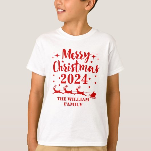 T-shirt de Noël familial personnalisé (Devant)