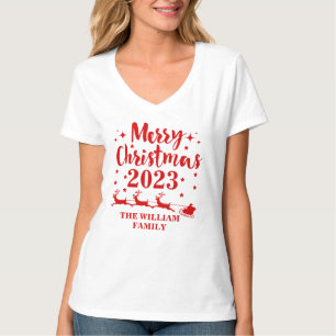 T-shirt de Noël familial personnalisé
