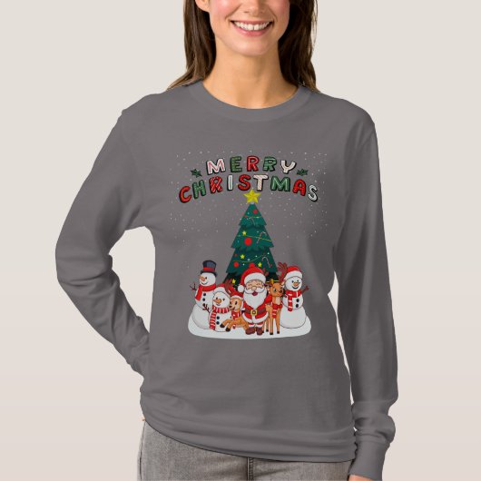 T-shirt de Noël Holly Jolly Joyeux (Devant)