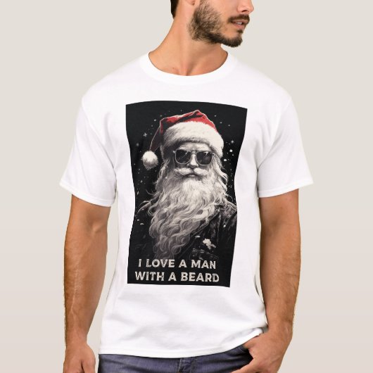 T-SHIRT DE NOËL : "J'AIME UN HOMME AVEC UNE BARRE" (Devant)
