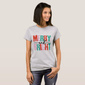 T-shirt de Noël joyeux et lumineux (Devant entier)