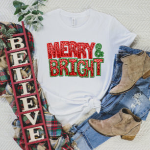 T-shirt de Noël joyeux et lumineux avec étincelle