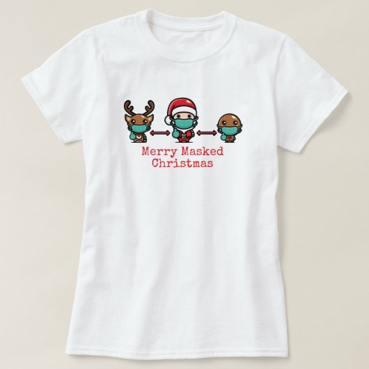 T-Shirt de Noël Joyeux Masqué (Design devant)