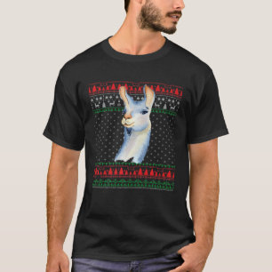 T-shirt de Noël laid Lama Famille assorti Chris