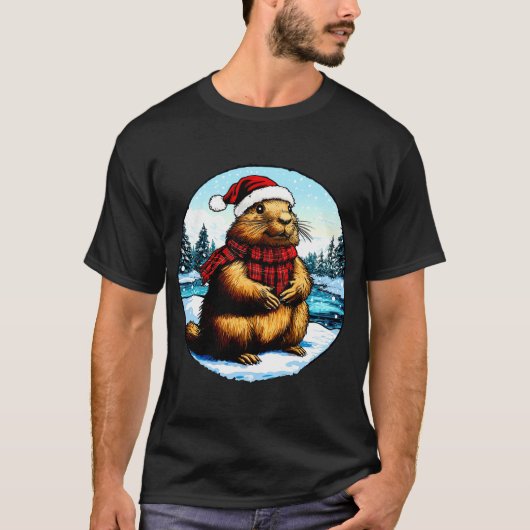 T-Shirt de Noël Marmotte (Devant)