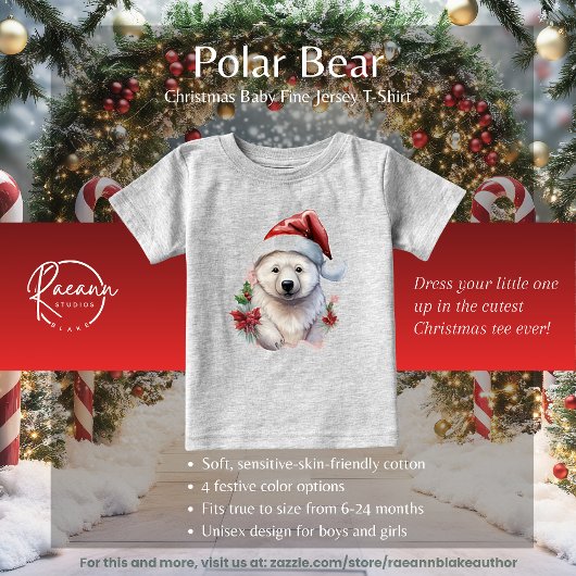 T-shirt de Noël Ours Polaire Bébé Jersey fin