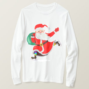 T-shirt de Noël Père Noël avec cadeau