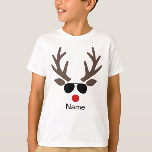 T-shirt de Noël personnalisé Rudolph Reindeer (Devant)