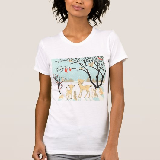 T-shirt de Noël pour animaux de bois (Devant)