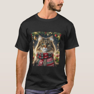 T-shirt de Noël pour chat de forêt norvégienne pou