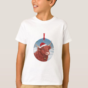 T-shirt de Noël pour enfants avec une jolie vache