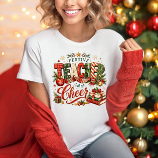 T-shirt de Noël pour enseignant plein de joie