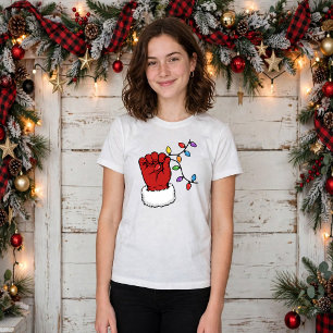 T-shirt de Noël pour filles au gant de Père Noël m