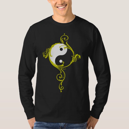 T-shirt de noir de conception de Yin Yang (Devant)