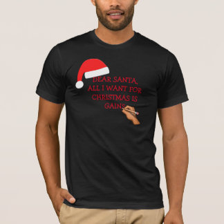 T-shirt de noir de lettre de gains de Père Noël