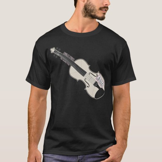 T-shirt de noir du violon du MOIS de blanchisserie (Devant)