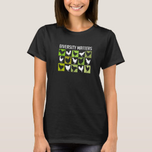 T-shirt De nombreuses belles races de poulets volailles fe