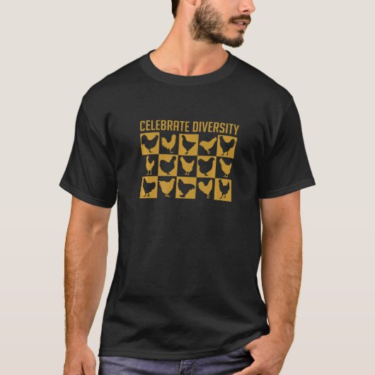 T-shirt De nombreuses races de poulets différentes Élevage (Devant)
