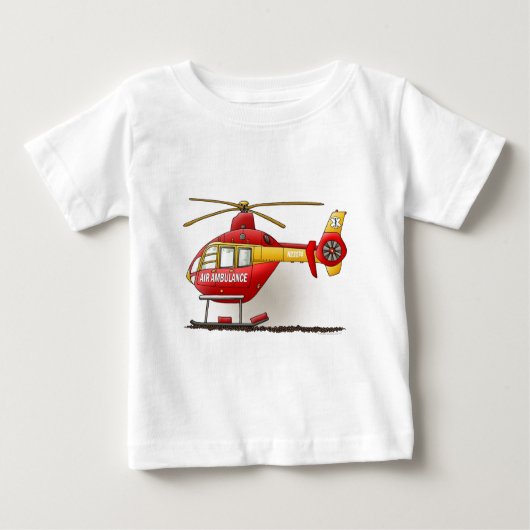 T-shirt de nourrisson d'ambulance d'hélicoptère (Devant)