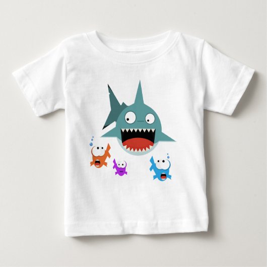 T-shirt de nourrisson d'amusement de requin (Devant)