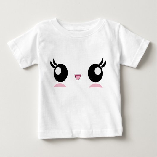 T-shirt de nourrisson de visage de bébé de Kawaii (Devant)