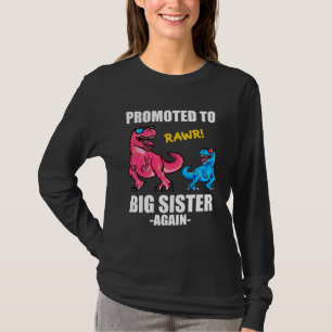 T-shirt De nouveau grande sœur Dinosaur Annonce de bébé P