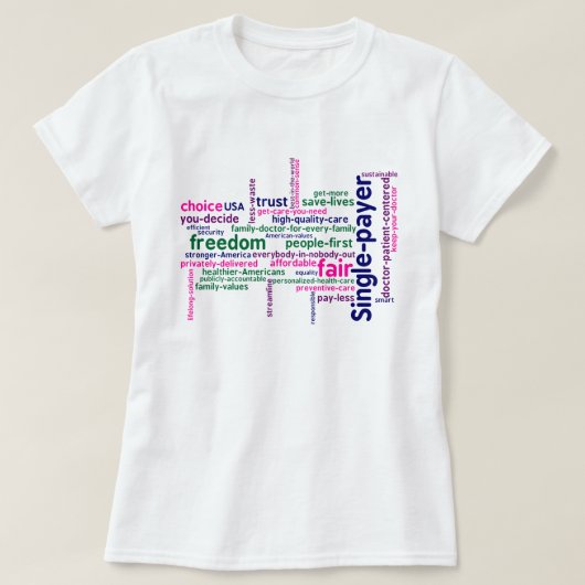 T-shirt de nuage de mot (Design devant)