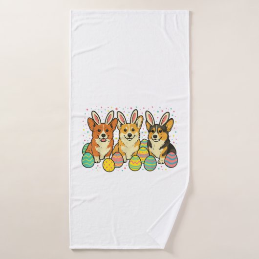 T-Shirt de Pâques Corgi_1 (Serviette de bain)
