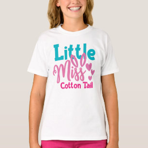 T-shirt de Pâques de la Queue de coton Miss Little