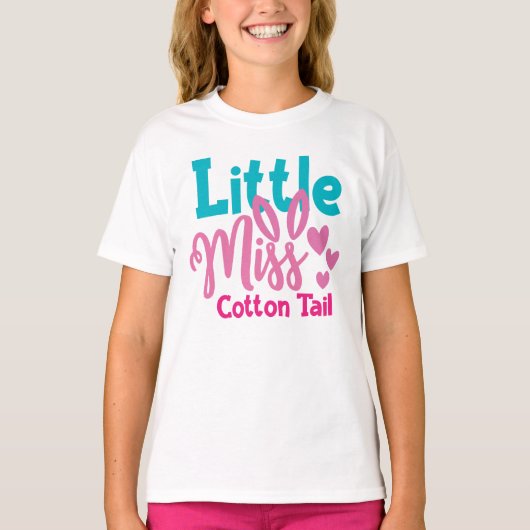 T-shirt de Pâques de la Queue de coton Miss Little (Devant)