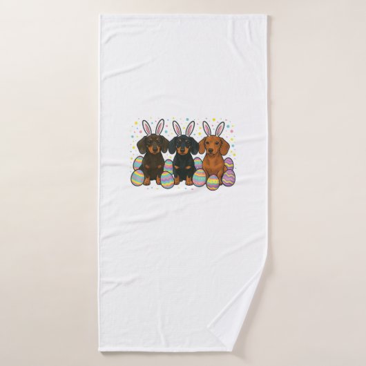 T-Shirt de Pâques Teckel (Serviette de bain)