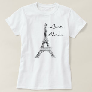 T-shirt de Paris de l'amour des femmes